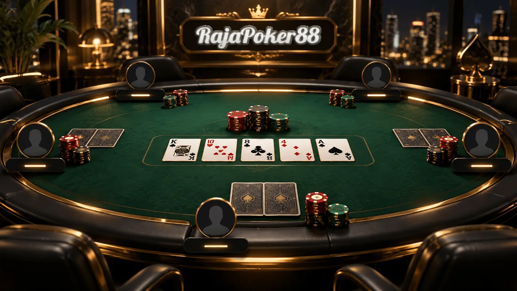 Ilustrasi meja poker online dan posisi pemain